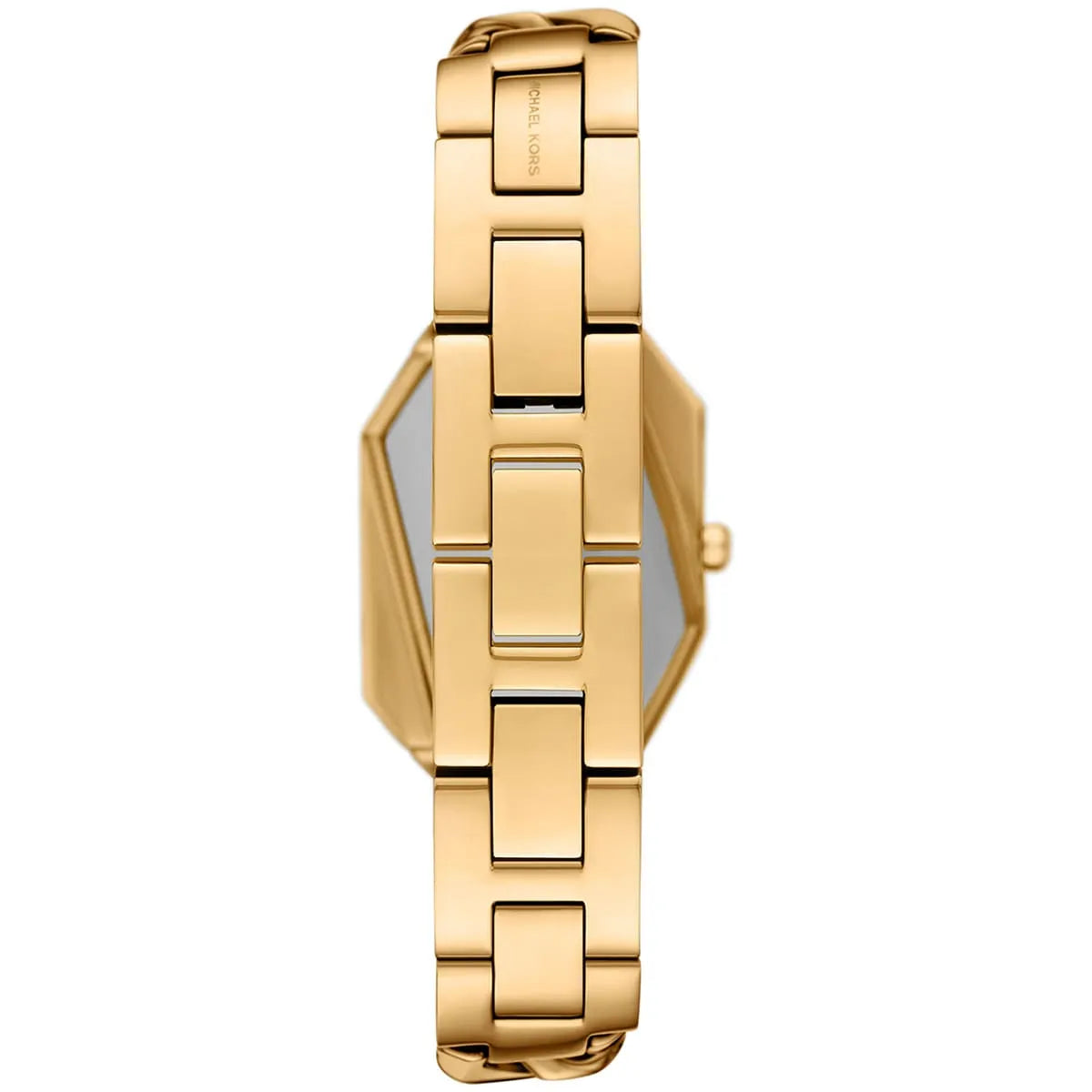 Michael Kors Mini Suri watch side profile showing link bracelet band
