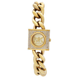 Michael Kors MK Chain Lock Quartz Crystal Gold Dial Ladies Watch MK4711 - Watches of New Zealand