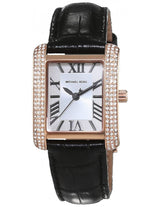 Michael Kors Rose Quartz Black Leather Ladies Watch  MK2336 - Watches of New Zealand