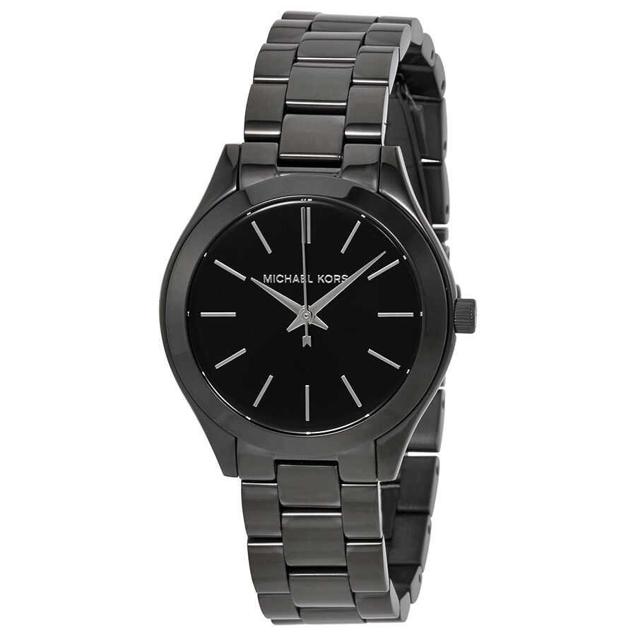 Michael Kors Mini Slim Runway Black Dial Ladies Watch MK3587