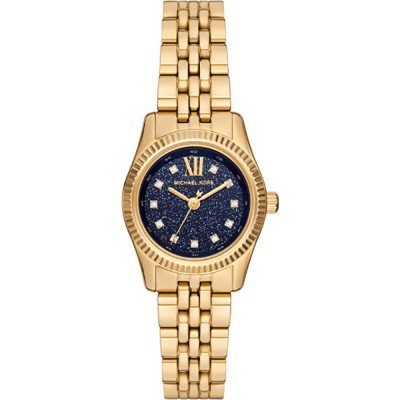 Michael Kors MK4802 Petite Lexington gold-tone watch with navy dial and Roman numerals