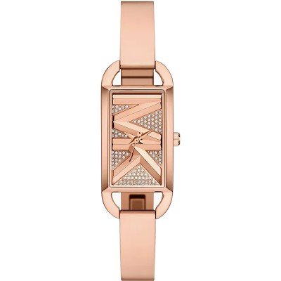 Michael Kors MK4858 Empire rose gold watch with rectangular case and crystal-embellished dial