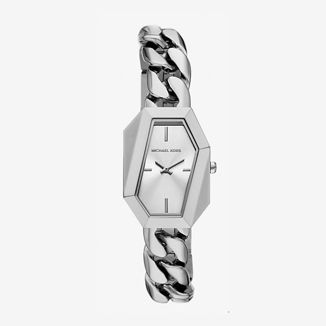 Michael Kors Mini Suri ladies watch with silver dial and chunky chain strap