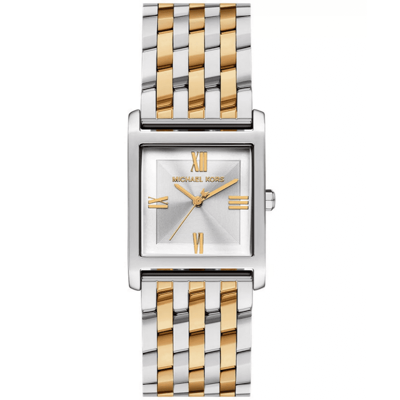 Michael Kors Petite Georgie women's watch with silver dial and two-tone stainless steel bracelet