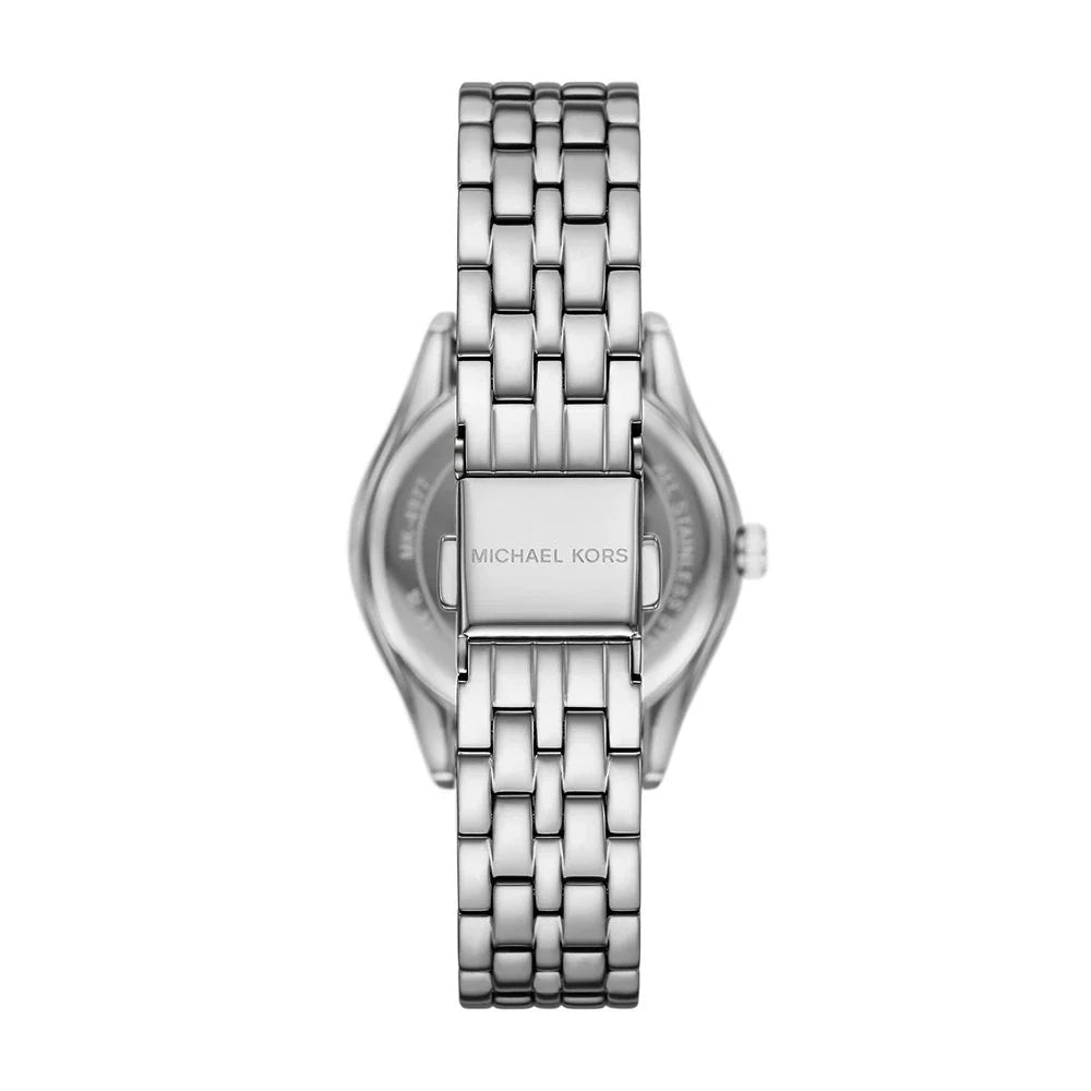 Michael Kors MK4975 stainless steel watch caseback with bracelet and clasp