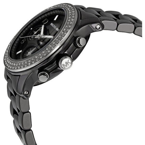 Michael Kors Black Dial Black Ceramic Bracelet Chronograph Watch MK5190