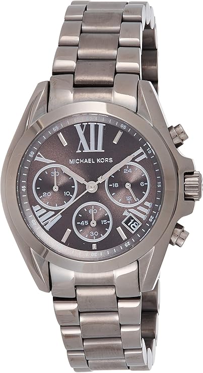 Michael Kors MK6249 women's quartz chronograph watch with gunmetal stainless steel bracelet and dark dial