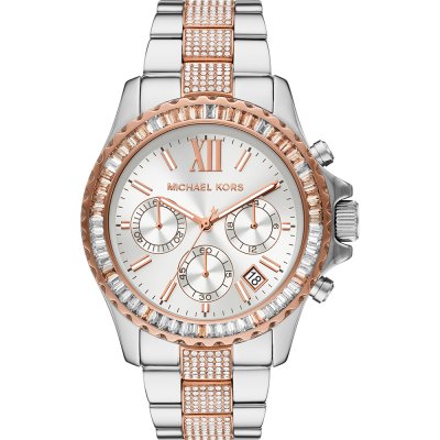 Michael Kors MK6975 Everest chronograph watch with two-tone stainless steel and rose gold bracelet