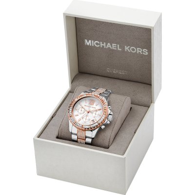 Michael Kors MK6975 Everest watch in white presentation box with gray cushion insert