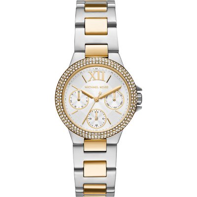 Michael Kors MK6982 Camille chronograph watch with diamond bezel and two-tone bracelet