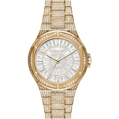 Michael Kors MK6991 Lennox gold crystal watch with white dial and diamond-set bezel
