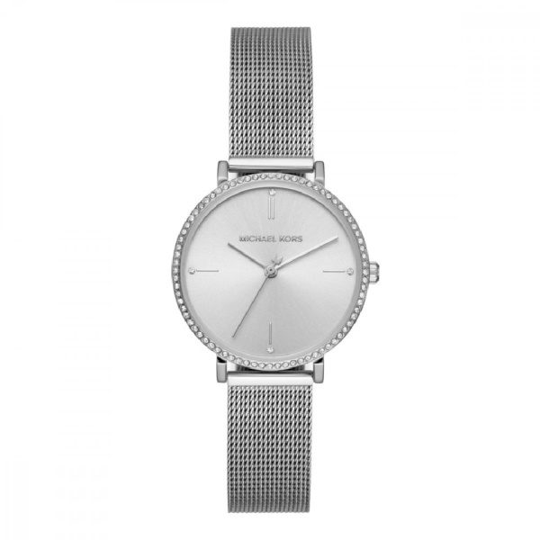 Michael Kors MK7123 women's watch with silver dial and crystal bezel