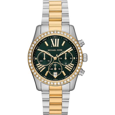 Michael Kors MK7303 Lexington chronograph watch with two-tone bracelet and crystal bezel