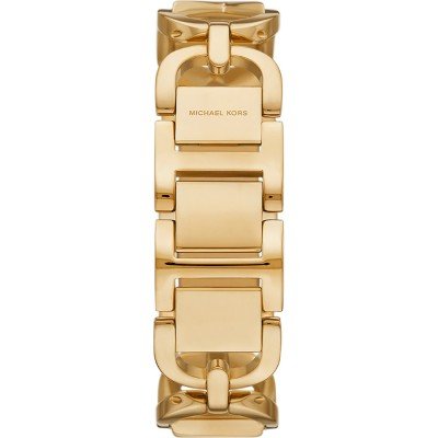 Michael Kors MK7406 Empire Watch gold-tone link bracelet with articulated segments and engraved branding