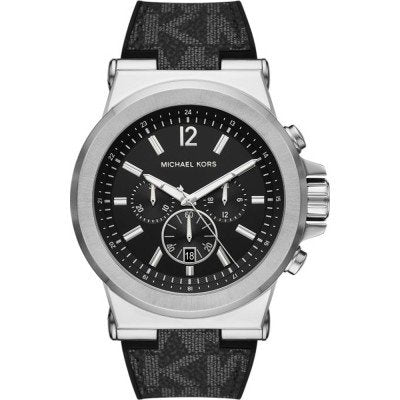 Michael Kors MK8903 Dylan chronograph watch with black dial and silvertone case