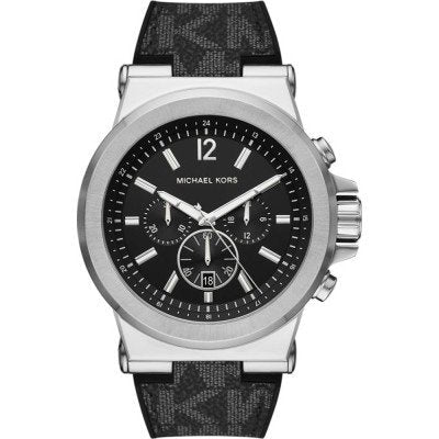 Michael Kors MK8903 Dylan chronograph watch with black dial and silvertone case
