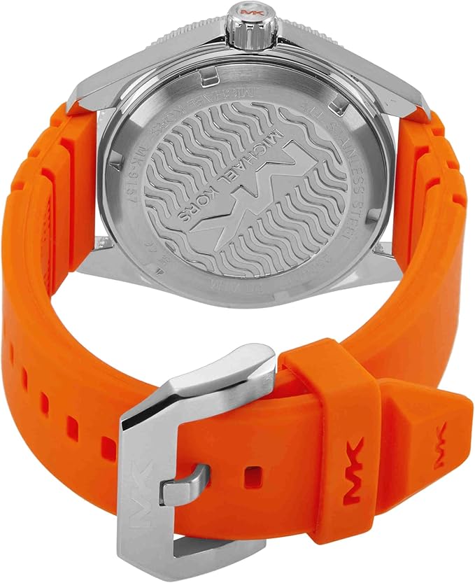Michael Kors MK9157 watch caseback displaying engraved pattern and MK branding