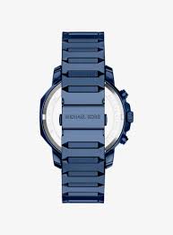 Michael Kors Prescott MK9251 blue stainless steel link bracelet viewed from the back