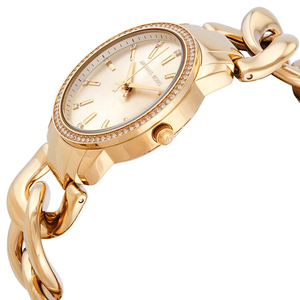 Michael Kors Nini Crystal Gold Dial Chain Link Ladies Watch MK3235 - Watches of New Zealand #2