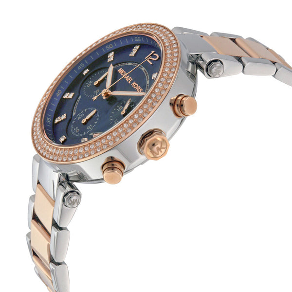 Michael Kors Parker Chronograph Blue Dial Two-tone Ladies Watch #MK6141 - Watches of New Zealand #2