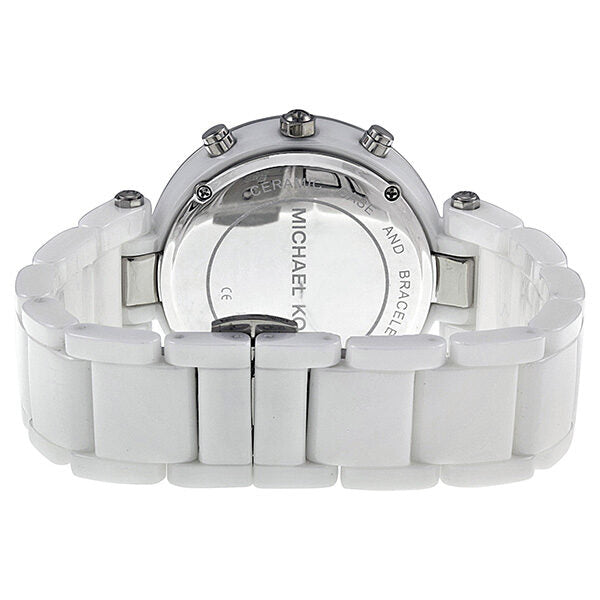 Michael Kors Parker Chronograph White Ceramic Ladies Watch MK5654