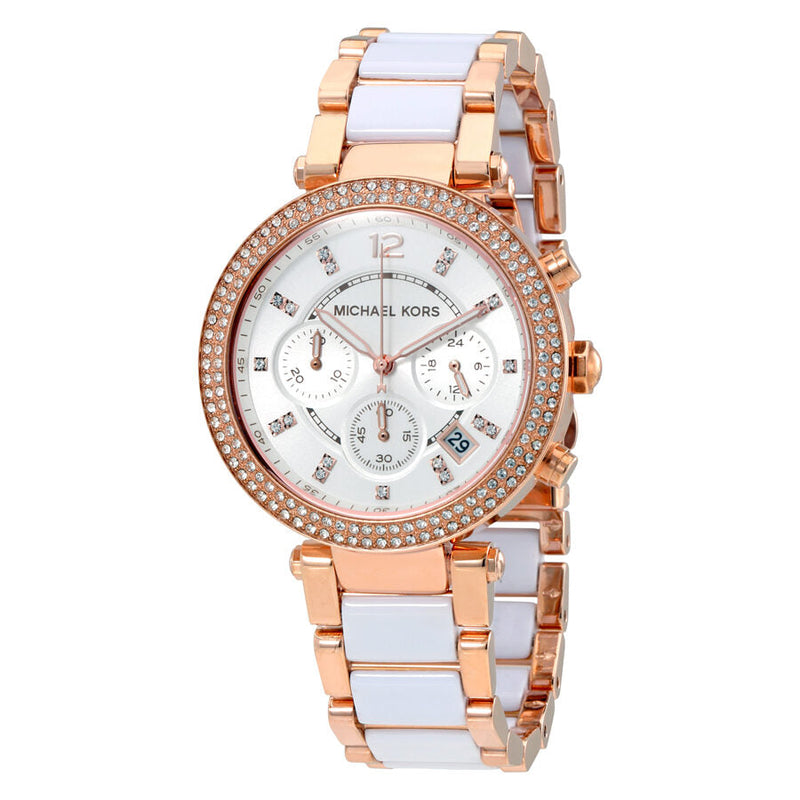 Michael Kors Parker Chronograph White Dial Ladies Watch #MK5774 - Watches of New Zealand