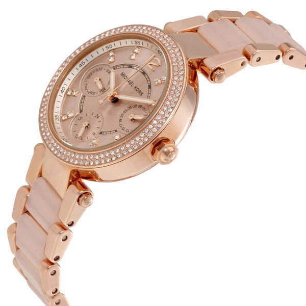 Michael Kors Parker Mini Multi-Function Rose Dial Ladies Watch #MK6110 - Watches of New Zealand #2