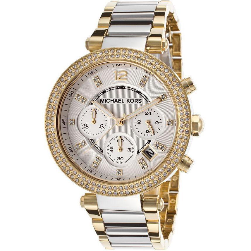 Michael Kors Parker Chronograph Silver Dial Two-tone Women's Watch MK5687