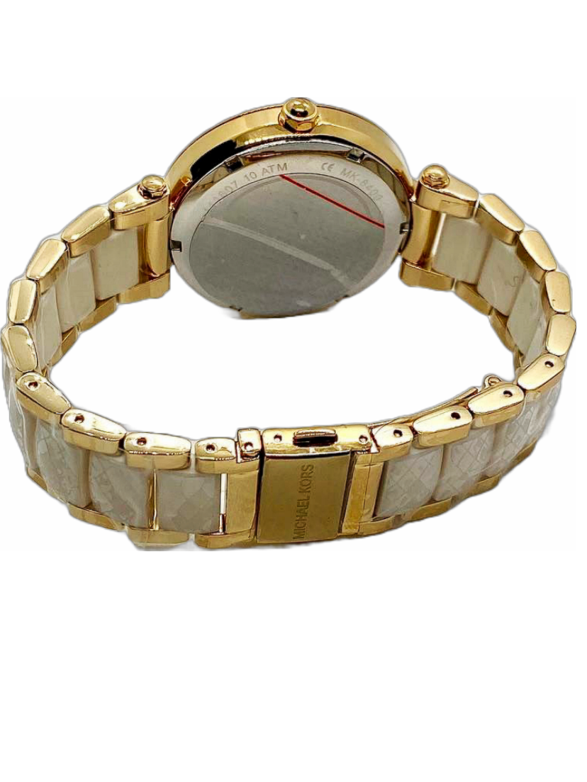 Caseback view of Parker MK6400 showing stainless steel case and strap mechanism