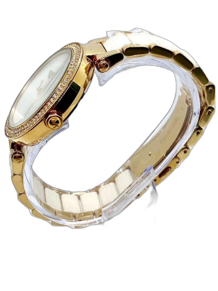 Side profile of Parker MK6400 watch showing bezel, case, and ceramic strap detail