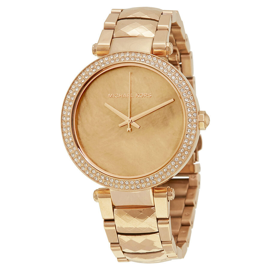 Michael Kors Parker MK6426 gold-tone women's watch with mother-of-pearl dial and crystal bezel