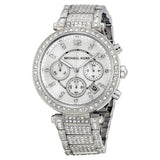 Michael Kors Parker Mother of Pearl Dial Crystals Steel Ladies Watch MK5572 - Watches of New Zealand