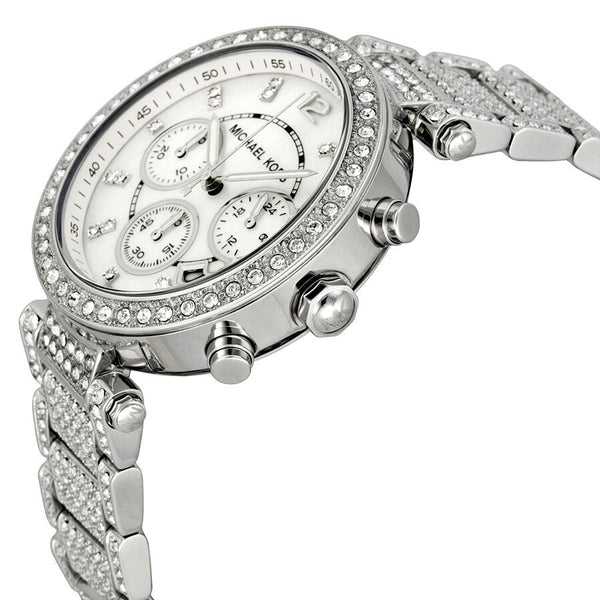 Michael Kors Parker Mother of Pearl Dial Crystals Steel Ladies Watch MK5572 - Watches of New Zealand #2