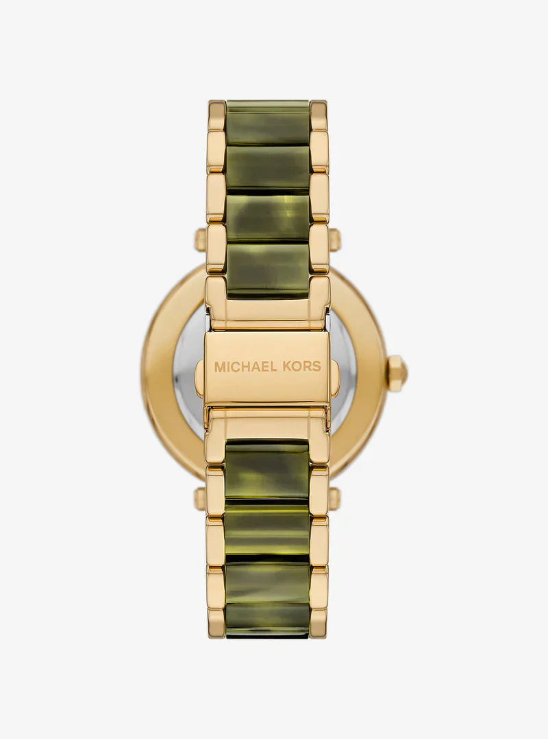 Michael Kors Parker Pavé Gold-Tone Acetate Women's Watch  - MKO1200