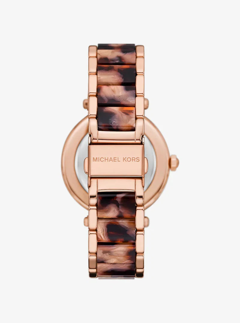 Michael Kors Parker Pavé Rose Gold-Tone and Acetate Women's Watch - MKO1094