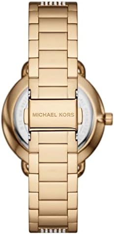 Michael Kors Portia gold-tone watch back view showing case and bracelet