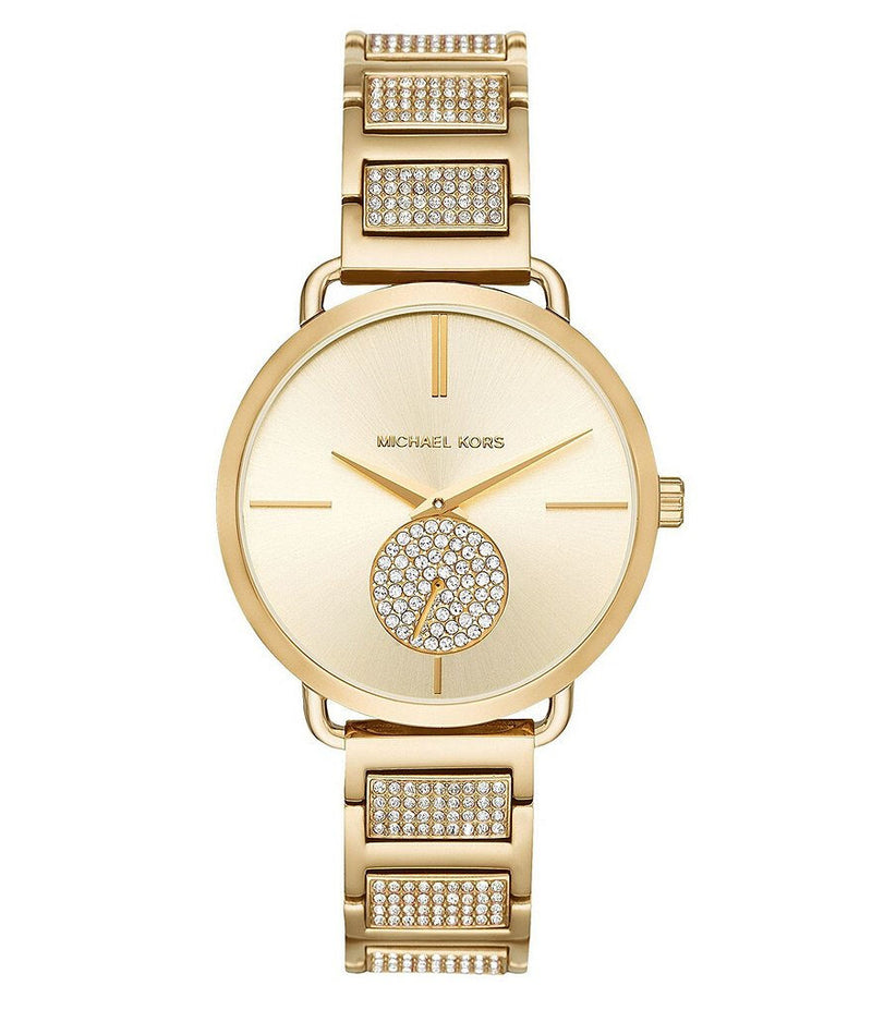 Michael Kors Portia Pave Gold Dial Ladies Watch MK3852 - Watches of New Zealand