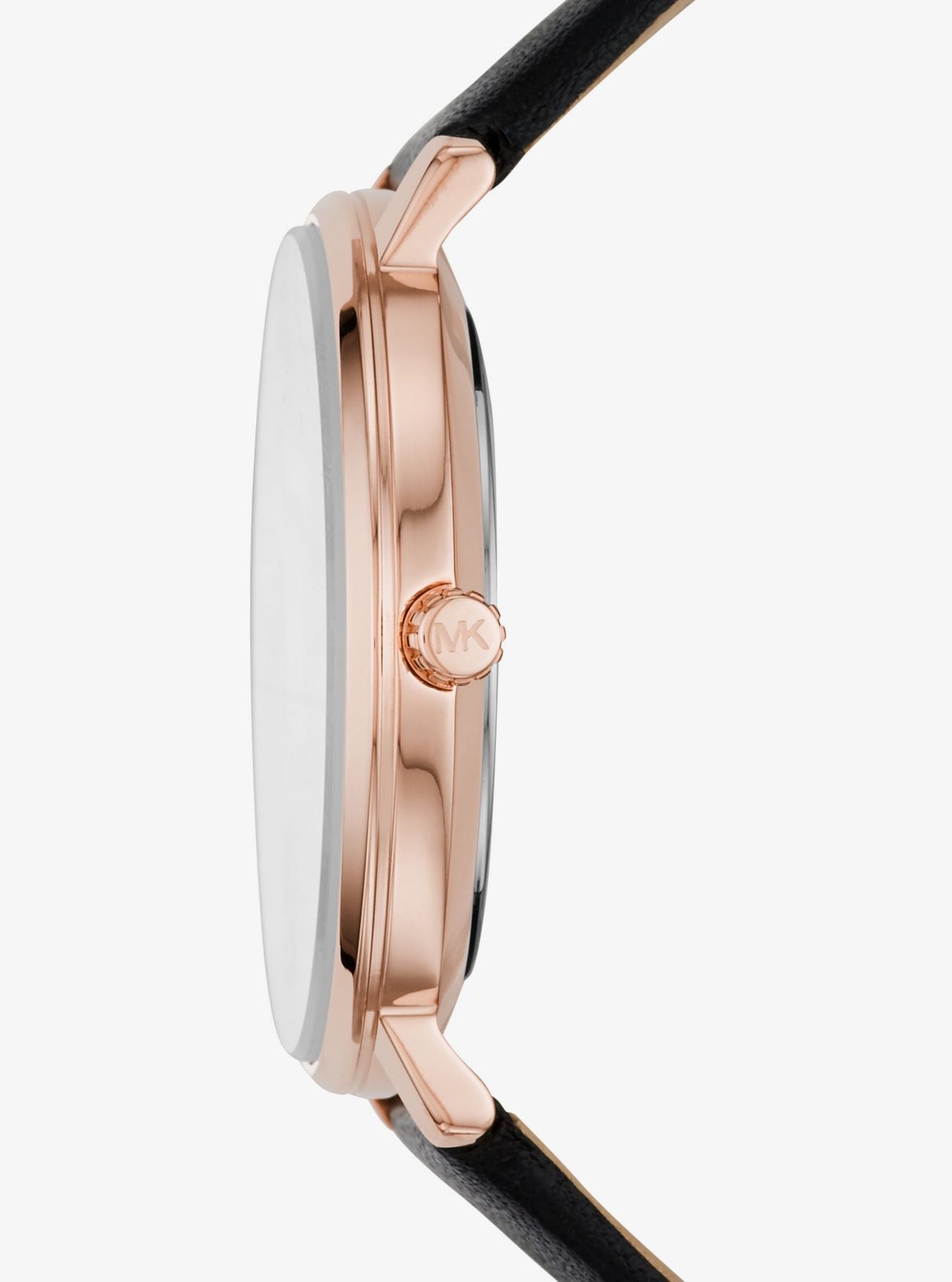 Michael Kors Pyper White Dial Black Genuine Leather Women's Watch - MK2834