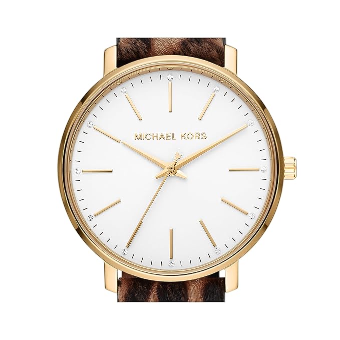 Michael Kors Pyper Three-Hand White Dial Cheetah Print Leather Strap Women's Watch - MK4751
