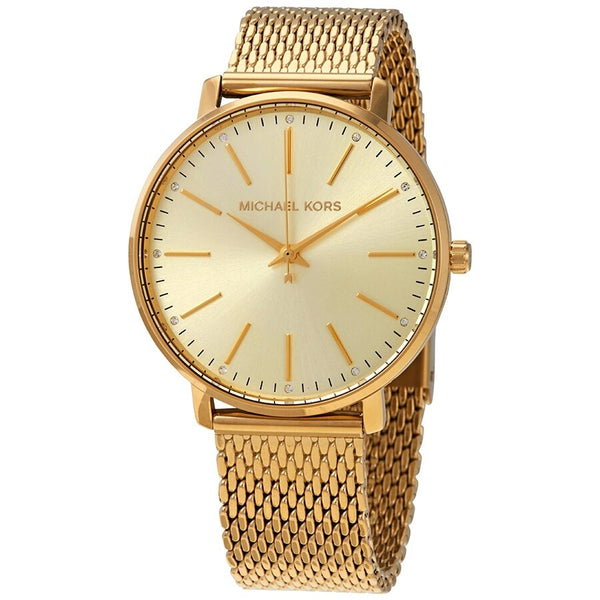 Michael Kors Pyper Quartz Crystal Gold Dial Ladies Watch MK4339 - Watches of New Zealand