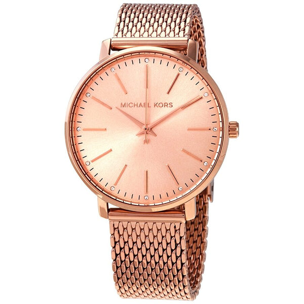 Michael Kors Pyper Quartz Crystal Rose Gold Dial Ladies Watch MK4340 - Watches of New Zealand