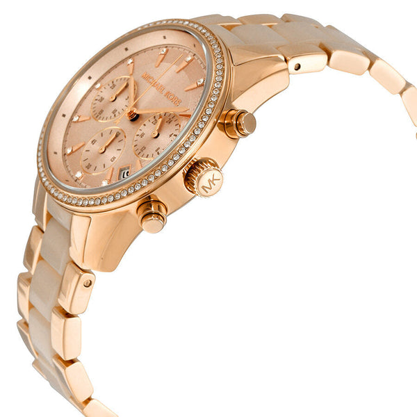 Michael Kors Ritz Quartz Chronograph Rose Dial Ladies Watch MK6307 - Watches of New Zealand #2