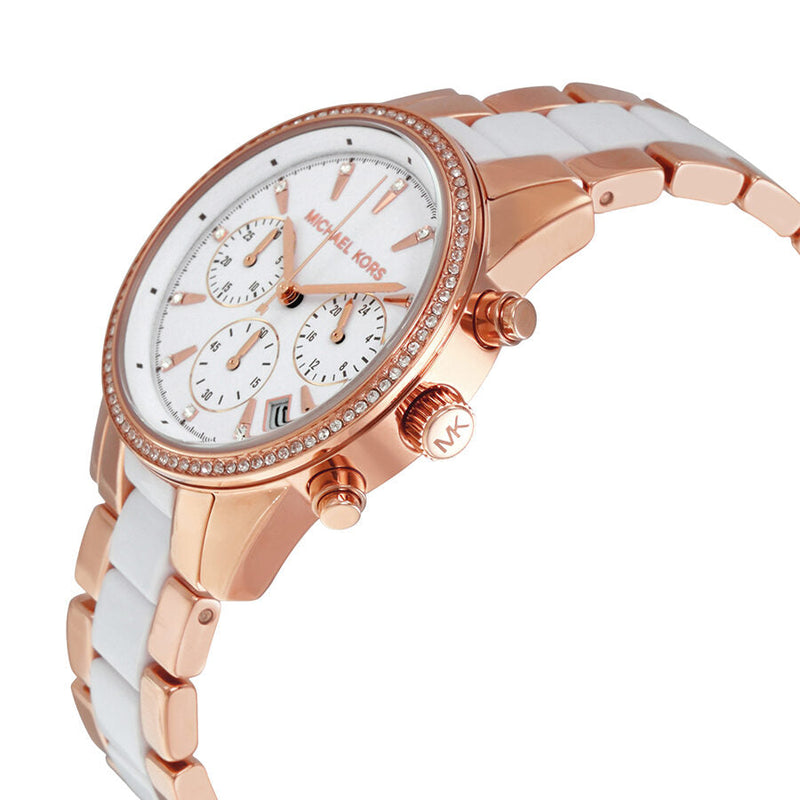 Michael Kors Ritz Quartz Chronograph White Dial Ladies Watch MK6324 - Watches of New Zealand #2