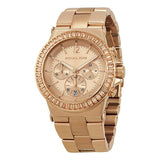 Michael Kors Rose Gold-tone Baguette Bezel Chronograph Ladies Watch MK5412 - Watches of New Zealand