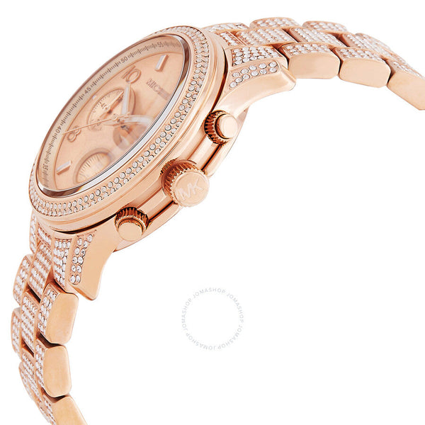 Michael Kors Runway Chronograph Quartz Crystal Rose Gold Dial Ladies Watch MK7481 - Watches of New Zealand #2