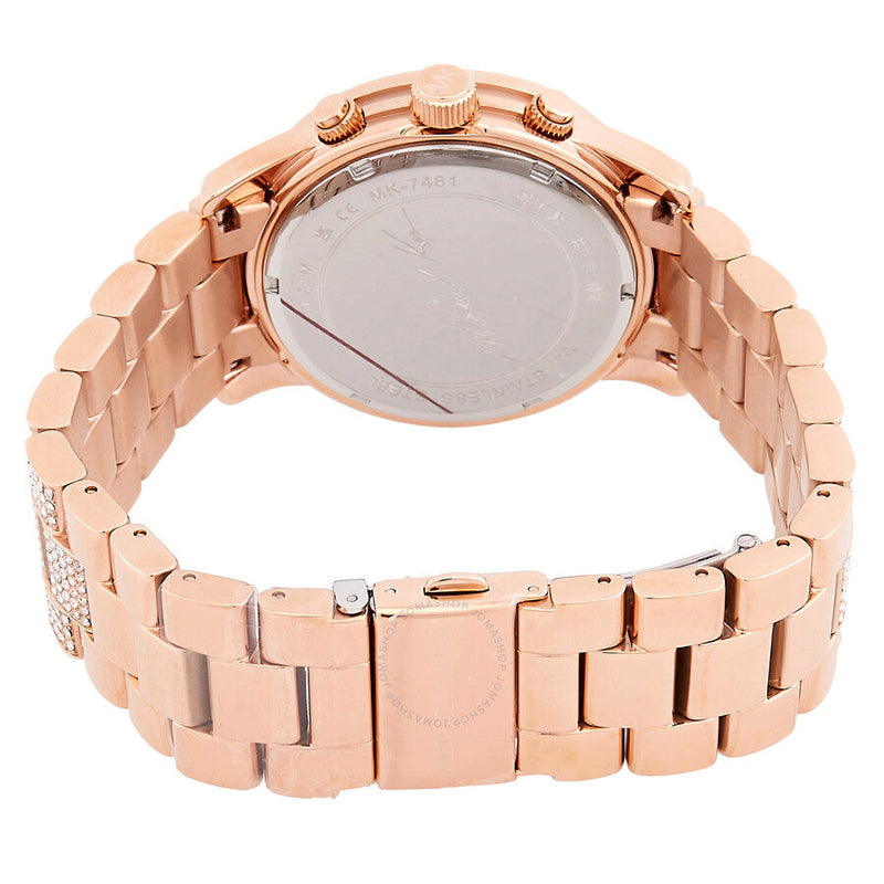 Michael Kors Runway Chronograph Quartz Crystal Rose Gold Dial Ladies Watch MK7481 - Watches of New Zealand #3