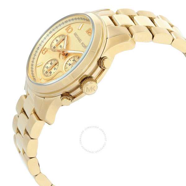 Michael Kors Runway Chronograph Quartz Gold Dial Ladies Watch MK7323 - Watches of New Zealand #2