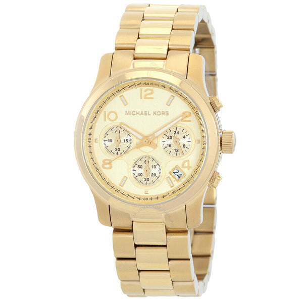 Michael Kors Runway Chronograph Quartz Gold Dial Ladies Watch MK7323 - Watches of New Zealand