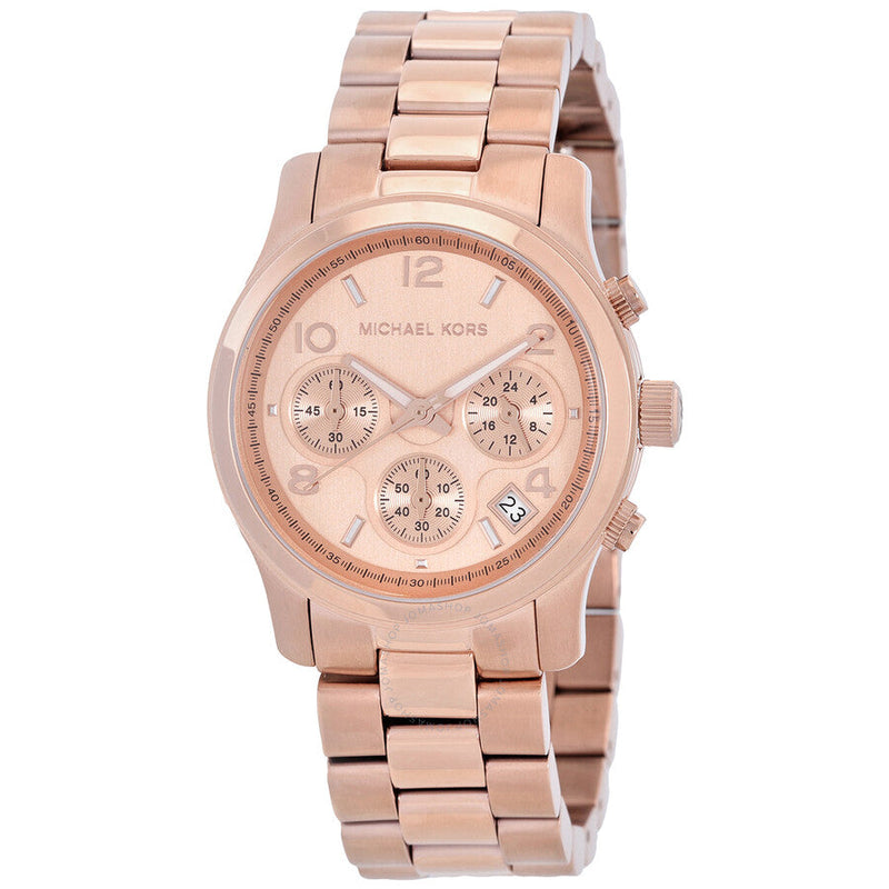 Michael Kors Runway Chronograph Quartz Rose Gold Dial Watch MK7324 - Watches of New Zealand