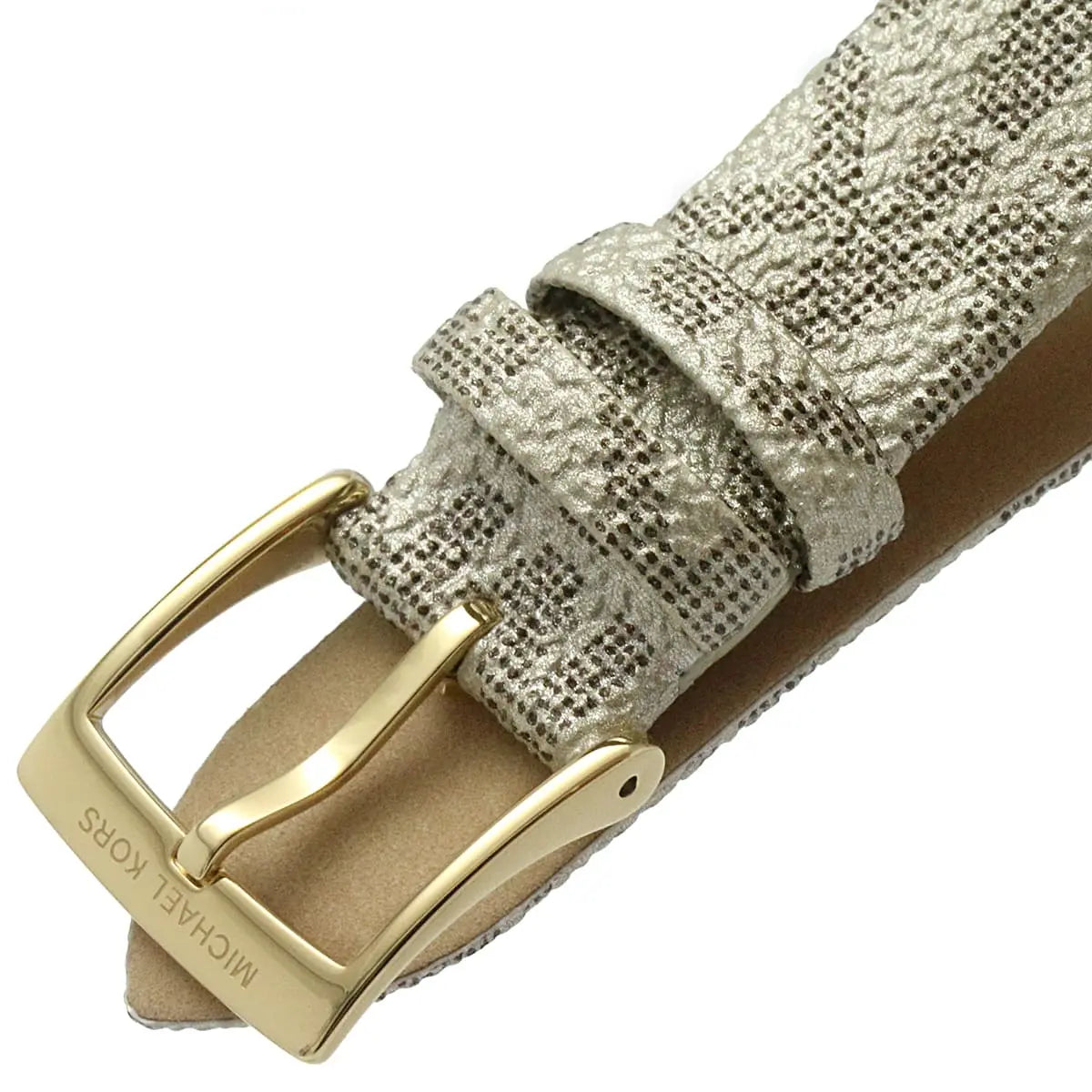 Michael Kors Runway MK6999 textured PVC strap with MK logo buckle detail